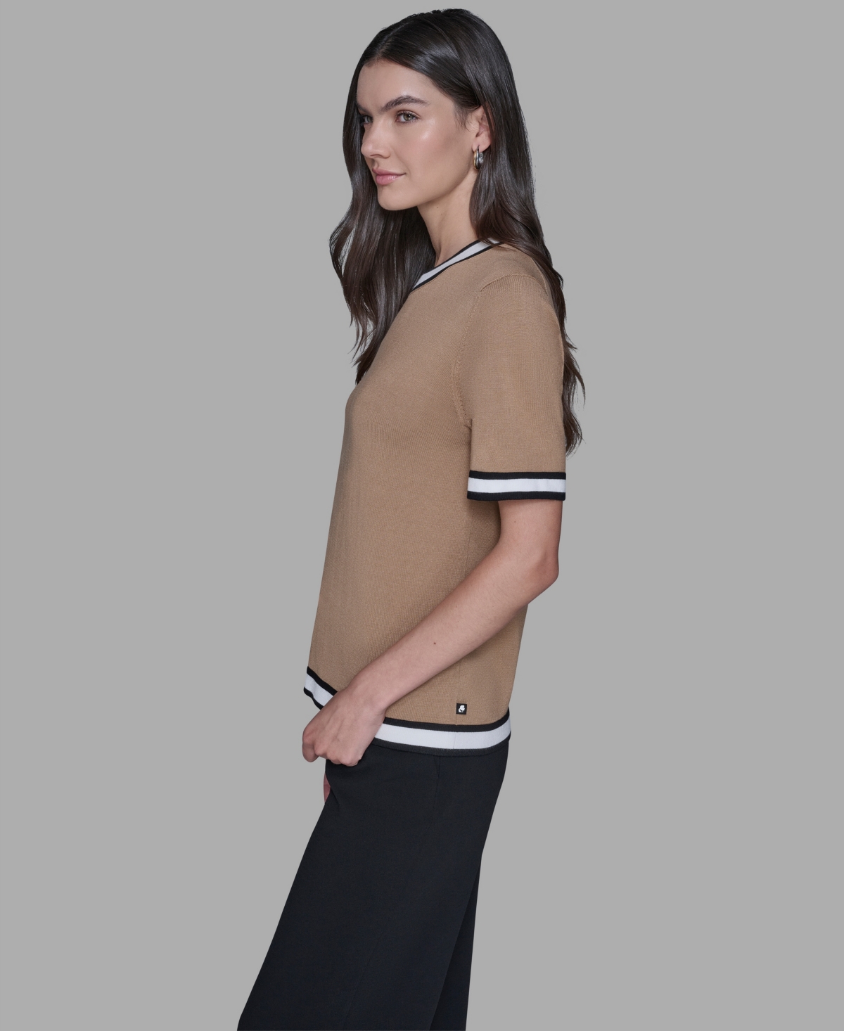 Karl Lagerfeld Women's Short-sleeve Sweater In Brown