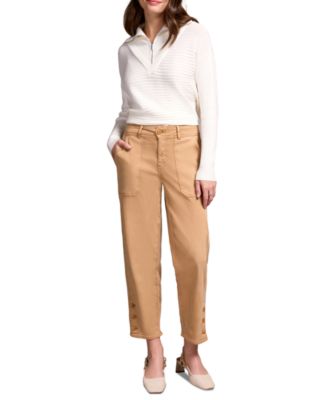 Women's Stretch Twill Barrel Leg Ankle Pants