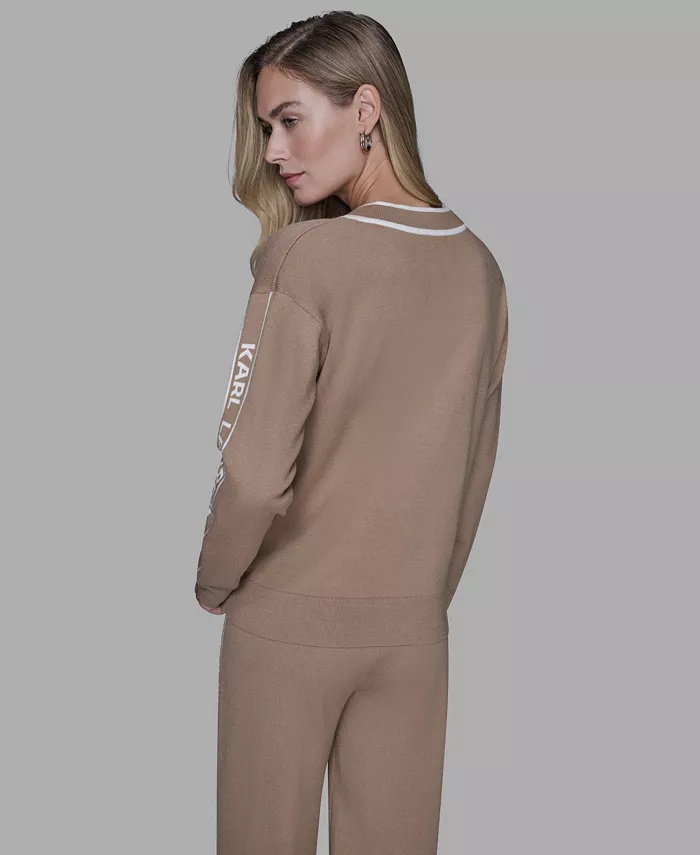 Women's Logo Tape V-Neck Sweater - thumbnail 5