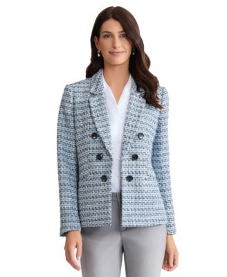 Jones New York - Women's Double Breasted Long-Sleeve Jacket