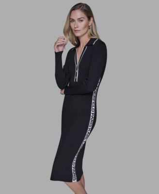 KARL LAGERFELD PARIS - Women's Logo Tape Sweater Dress