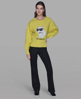 Women's Emoji Choupette Print Sweater
