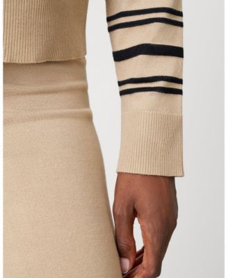 Women's Funnel Neck Stripe Sweater & Wide Leg Pant Set