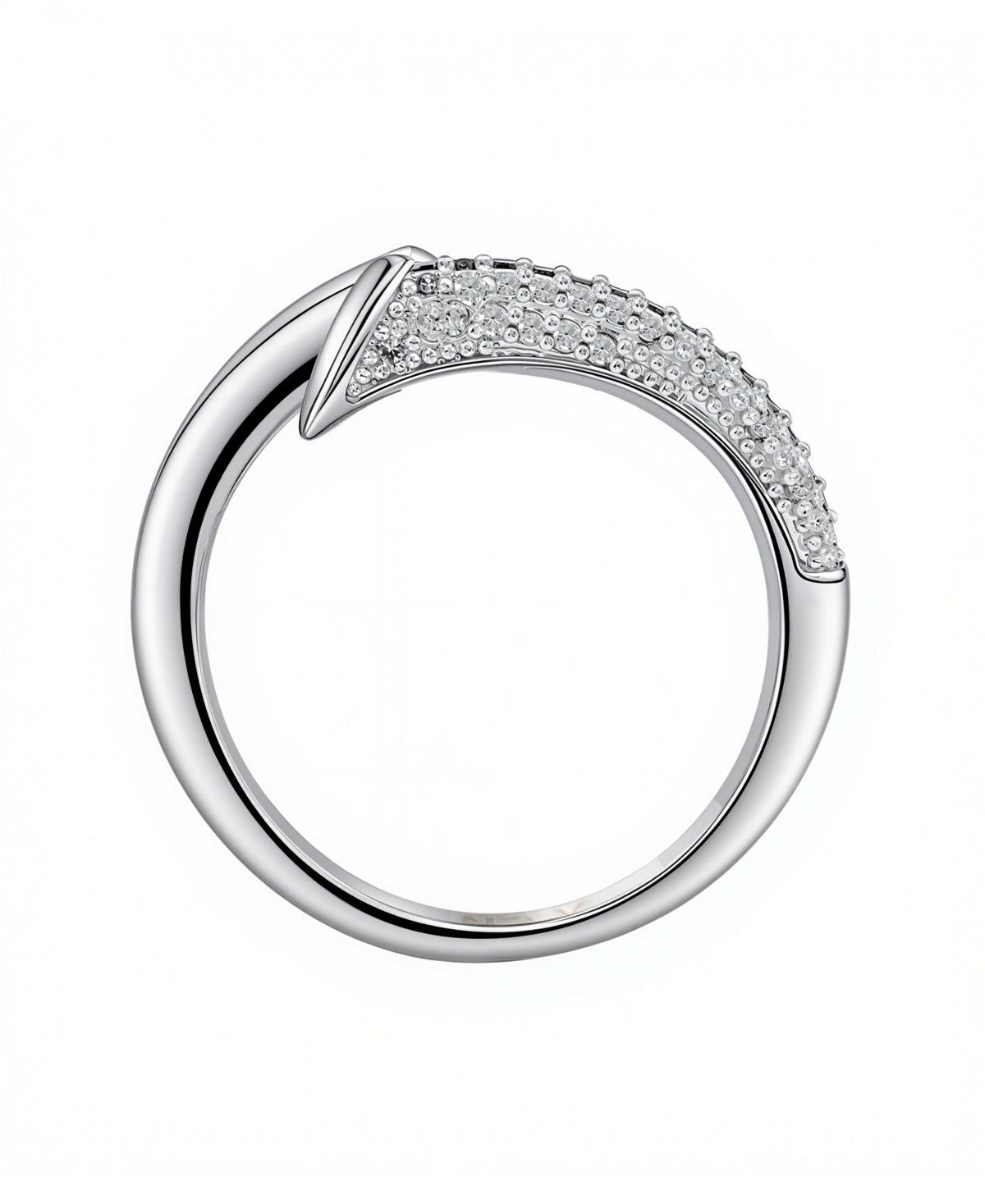 Unwritten Cubic Zirconia Bypass Ring In Silver