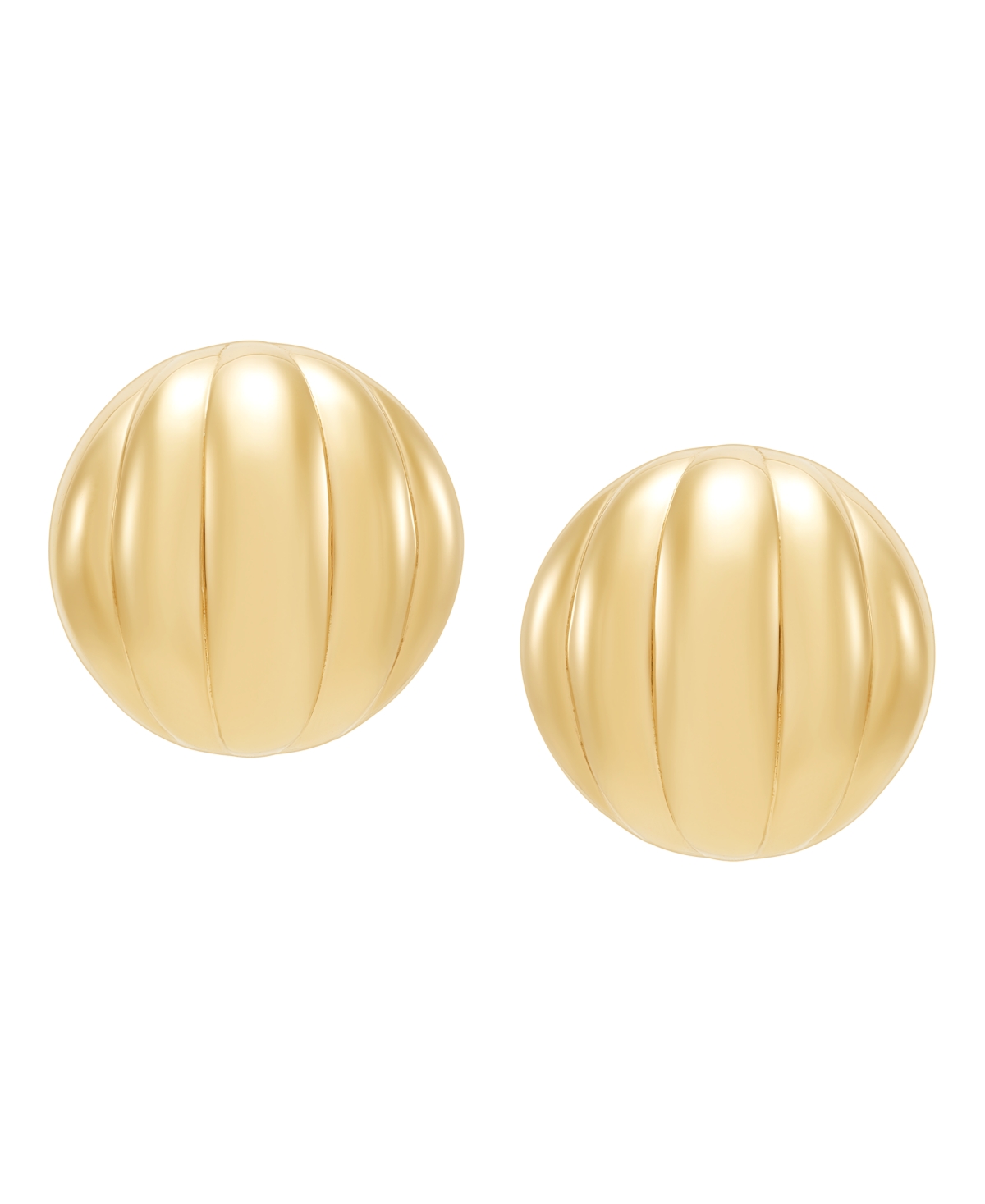 Macy's Half Ball Stud Earrings In 18k Yellow Gold-plated Sterling Silver In Gold
