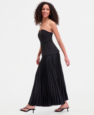 Women's Novalee Mixed-Media Strapless Dress