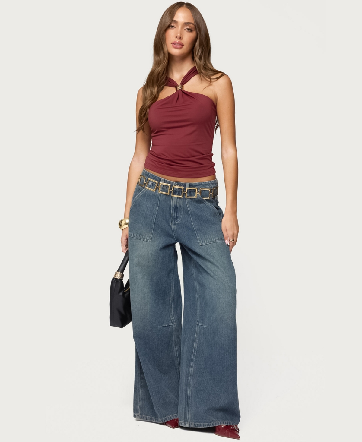 Edikted Women's Cielle Wide Strap Gathered Top