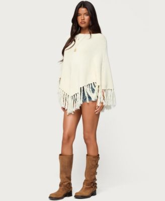 Women's Kamila Fringe Knit Poncho
