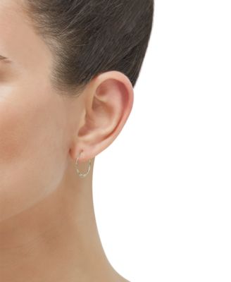 Patter Hoop Earrings in 14k Yellow Gold