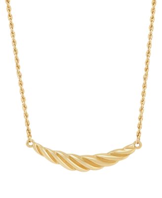 Macy's - Polished Shrimp Taper Bar Pendant Necklace in 10K Yellow Gold
