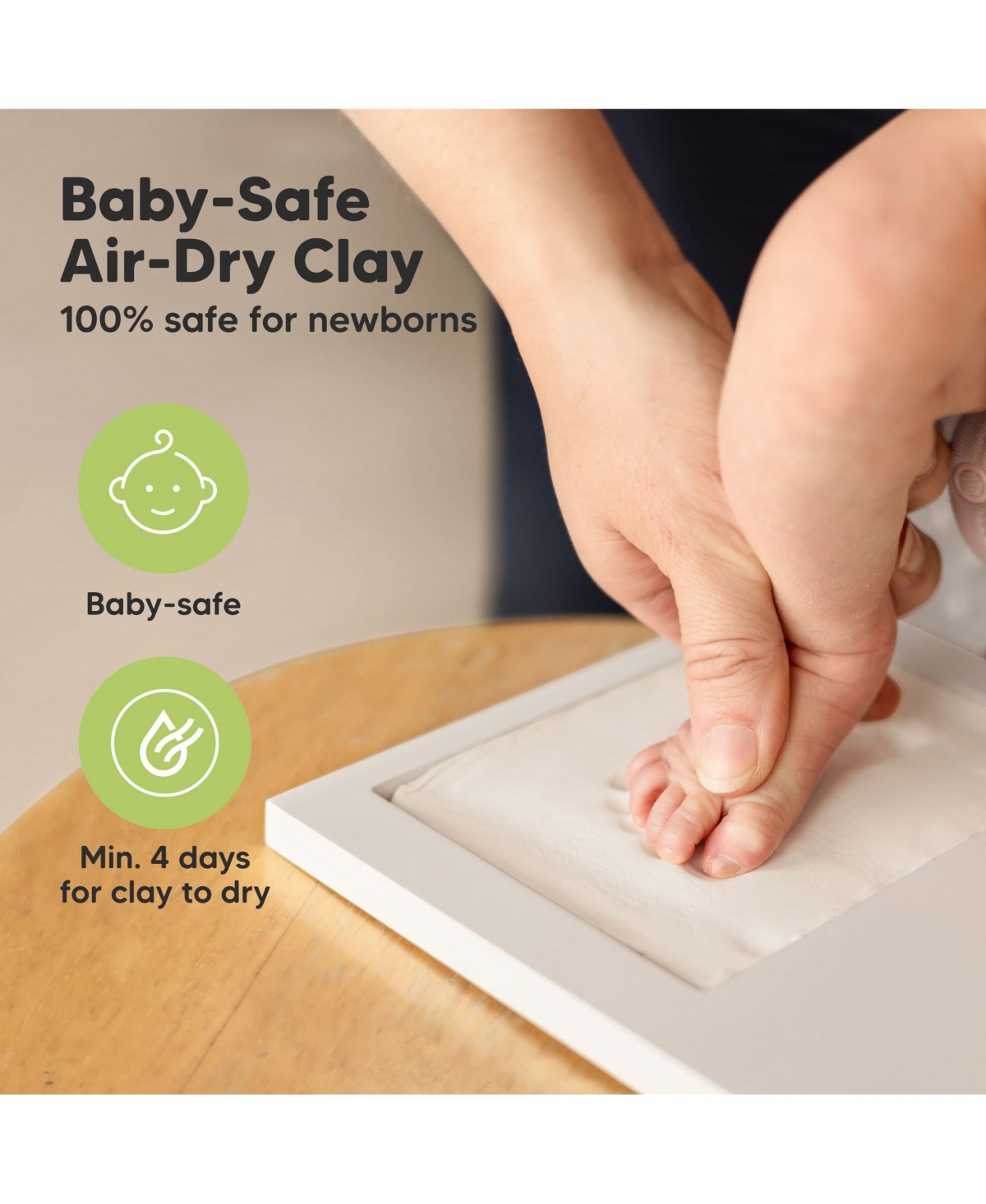 Duo Baby Hand and Footprint Kit, Handprint Newborn Photo Frame, Keepsake for New Mom