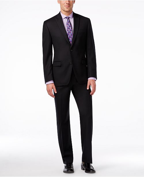 Shaquille O Neal Collection Big And Tall Black Texture Suit Separates Reviews Suits Tuxedos Men Macy S