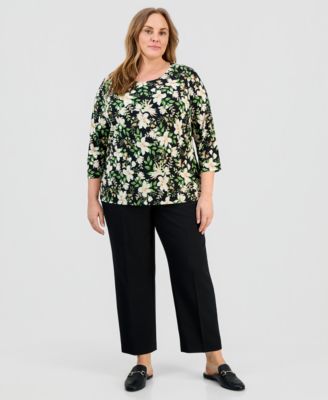 Plus Size Beth Scoop-Neck Top, Macy's Exclusive