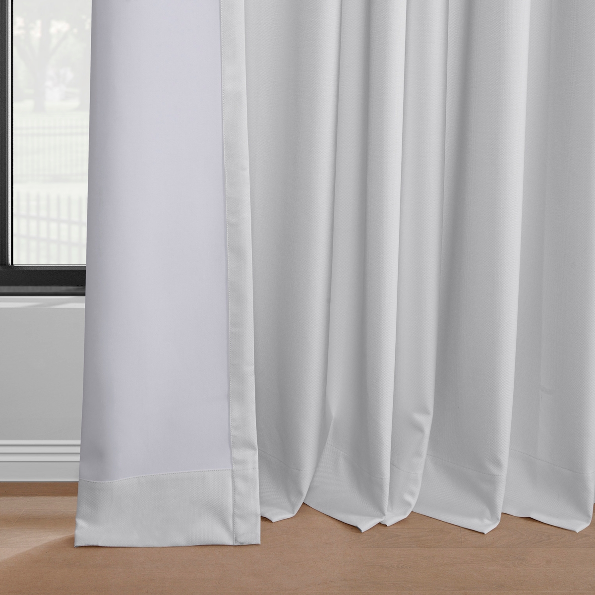 Half Price Drapes White Grommet Performance Linen Hotel Blackout Curtain