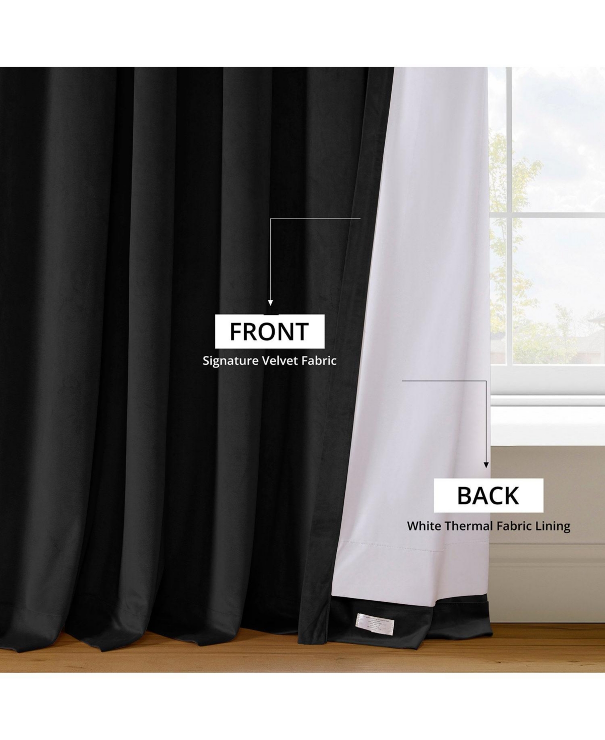Half Price Drapes Warm Black Grommet Signature Velvet Blackout Curtain