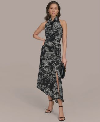 Women's Cowl Neck Midi Dress