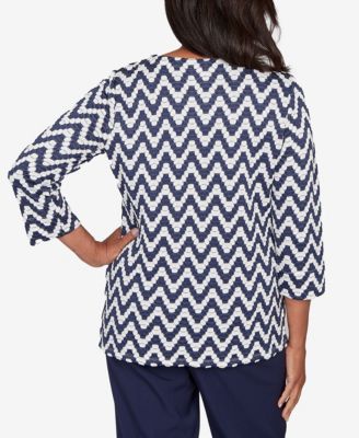 Petite Saratoga Springs Textured Panel Spliced Knit Top