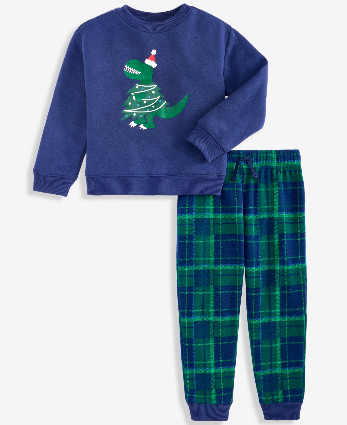 Epic Threads Boys Toddler 2T-4T 2-Pc. T-Rex Shirt & Plaid Pants Set, Macy's Exclusive
