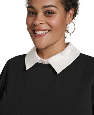 Plus Size Collared Sheath Dress