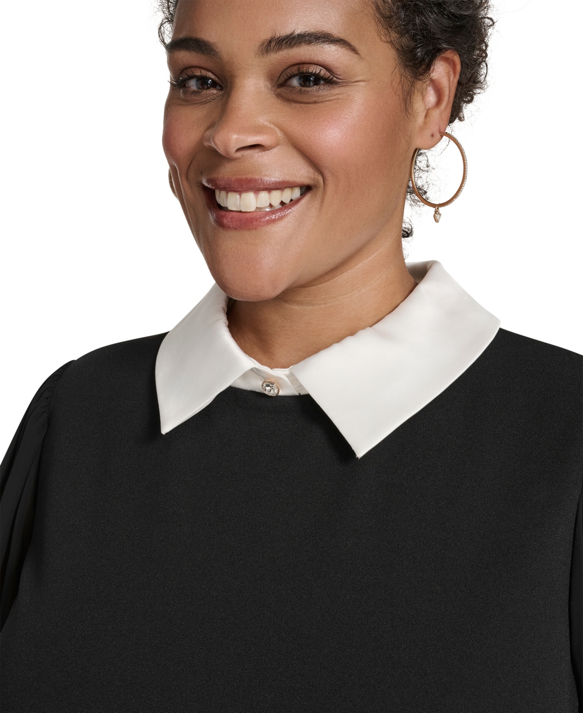 Jessica Howard Plus Size Collared Sheath Dress In Black