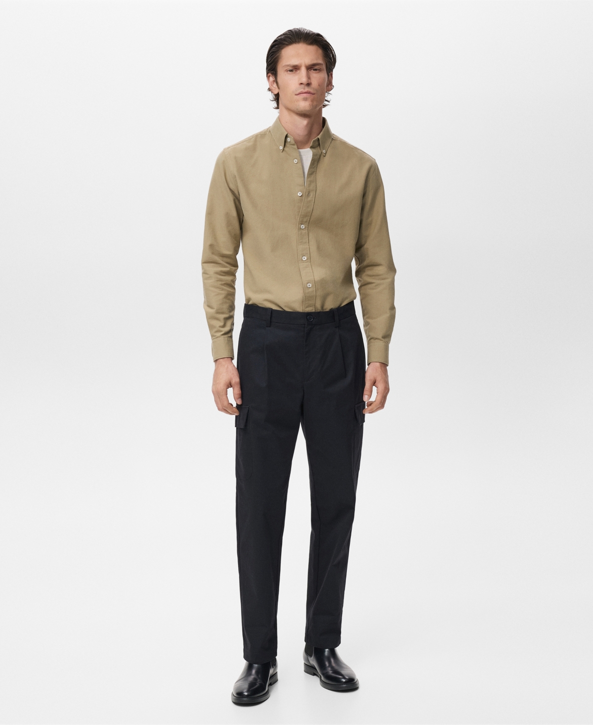 Mango Men's Regular-Fit Cotton Cargo Pants