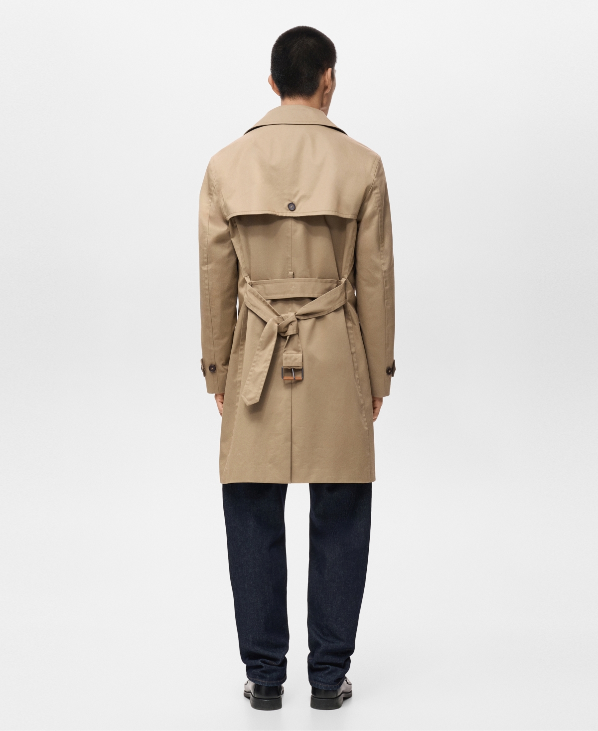 Mango Men's Water-Repellent Belted Trench Coat