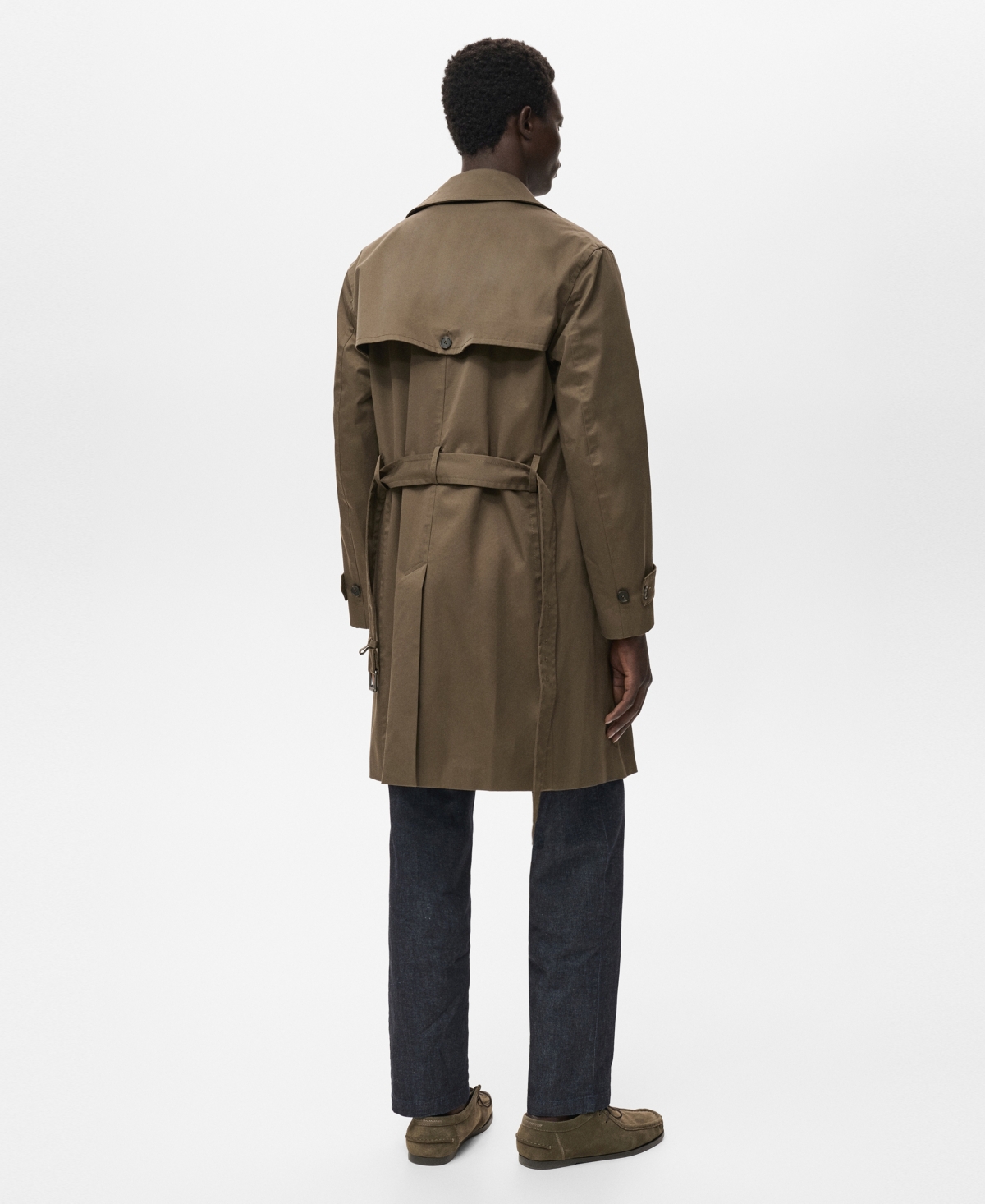 Mango Men's Water-Repellent Belted Trench Coat
