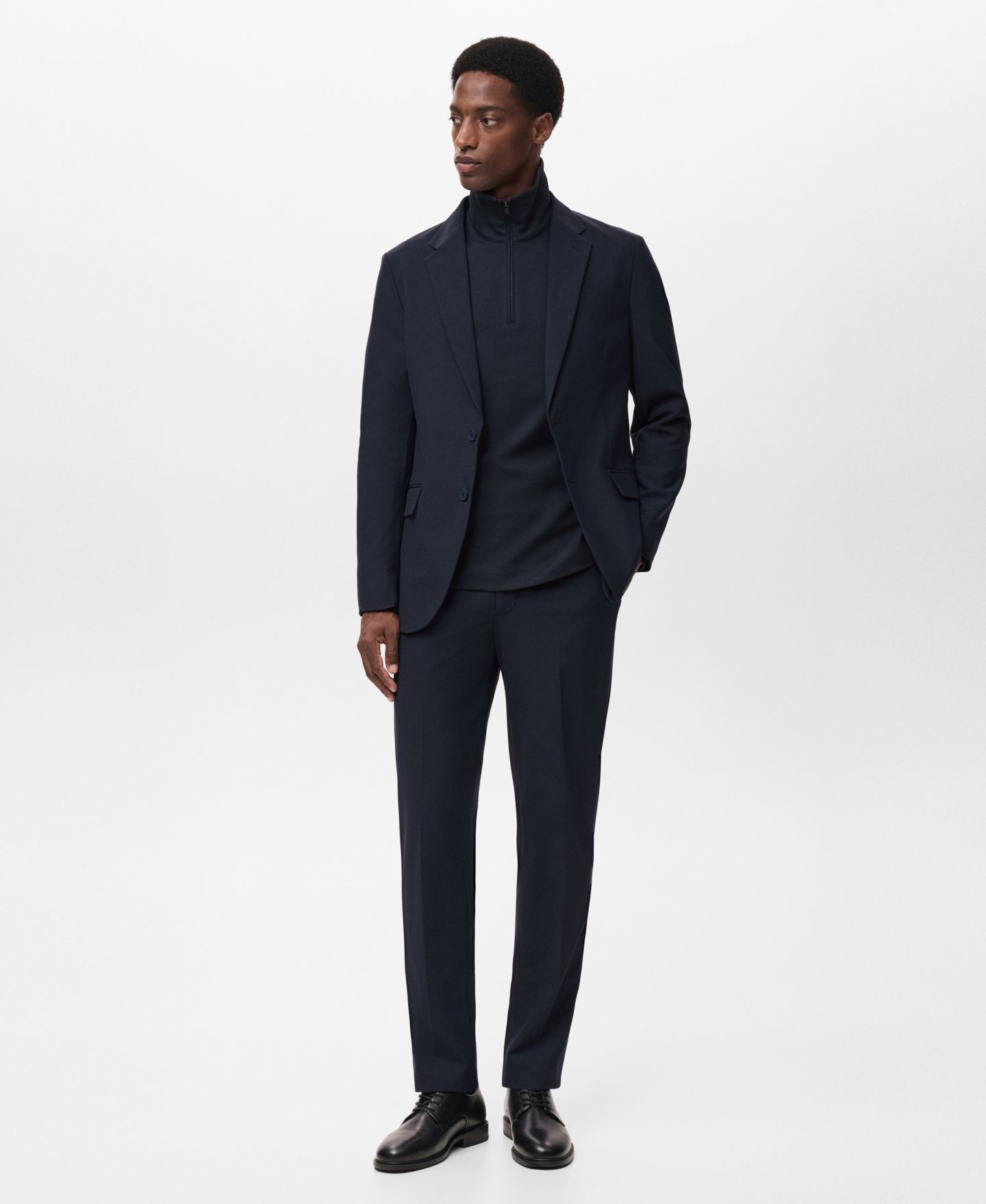 Мужской пиджак MANGO Zurich Slim Fit Thermolite Suit, цвет: Тёмно-синий — фото 2