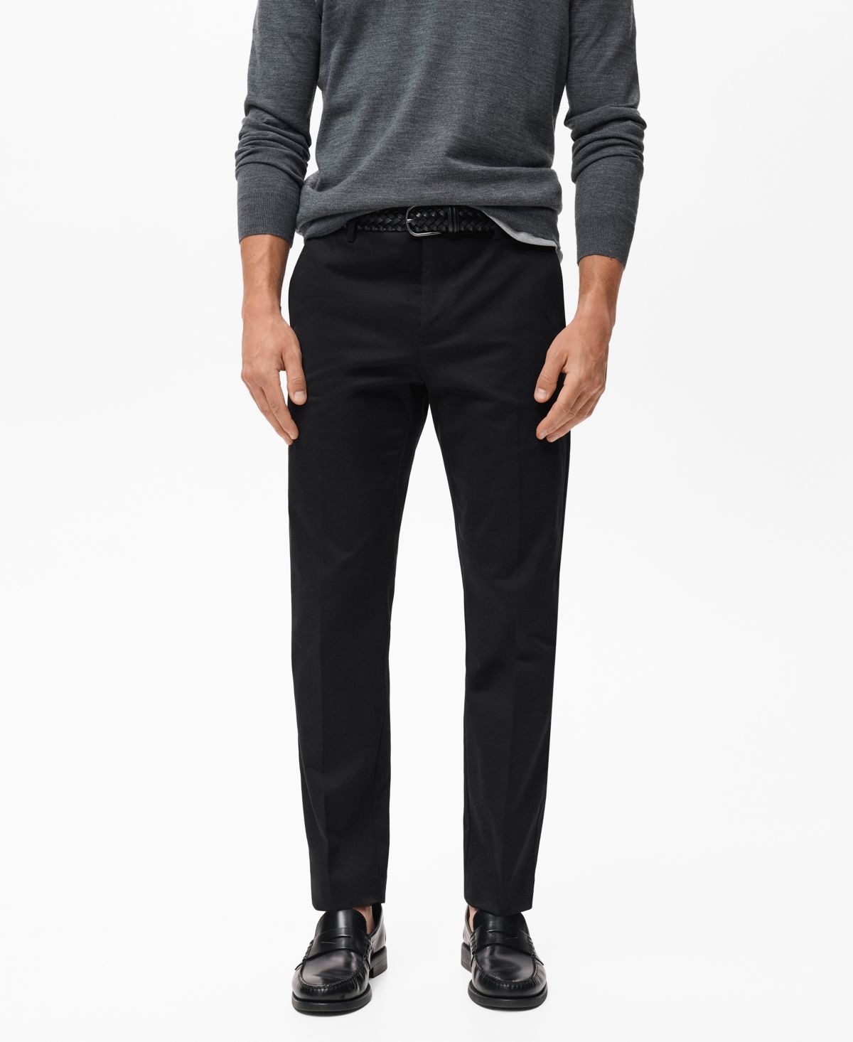 Мужские хлопчатобумажные брюки обычного покроя