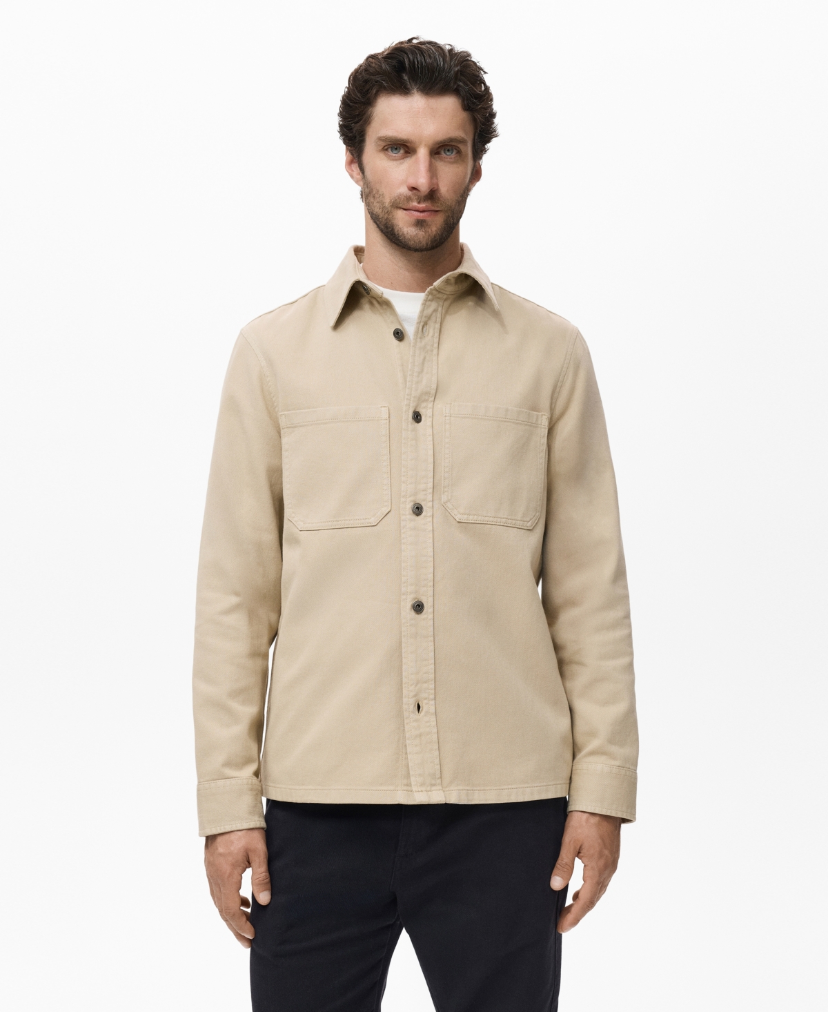 Mango Men's Denim Pockets Overshirt