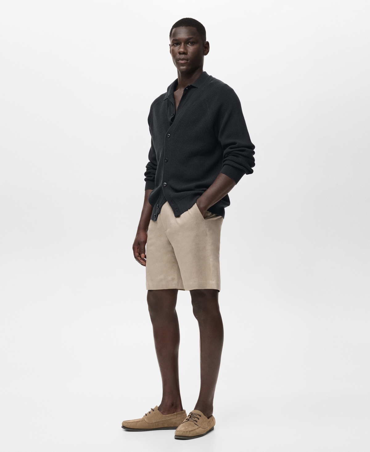 Mango Men's Linen-Cotton Blend 9.29" Bermuda Shorts