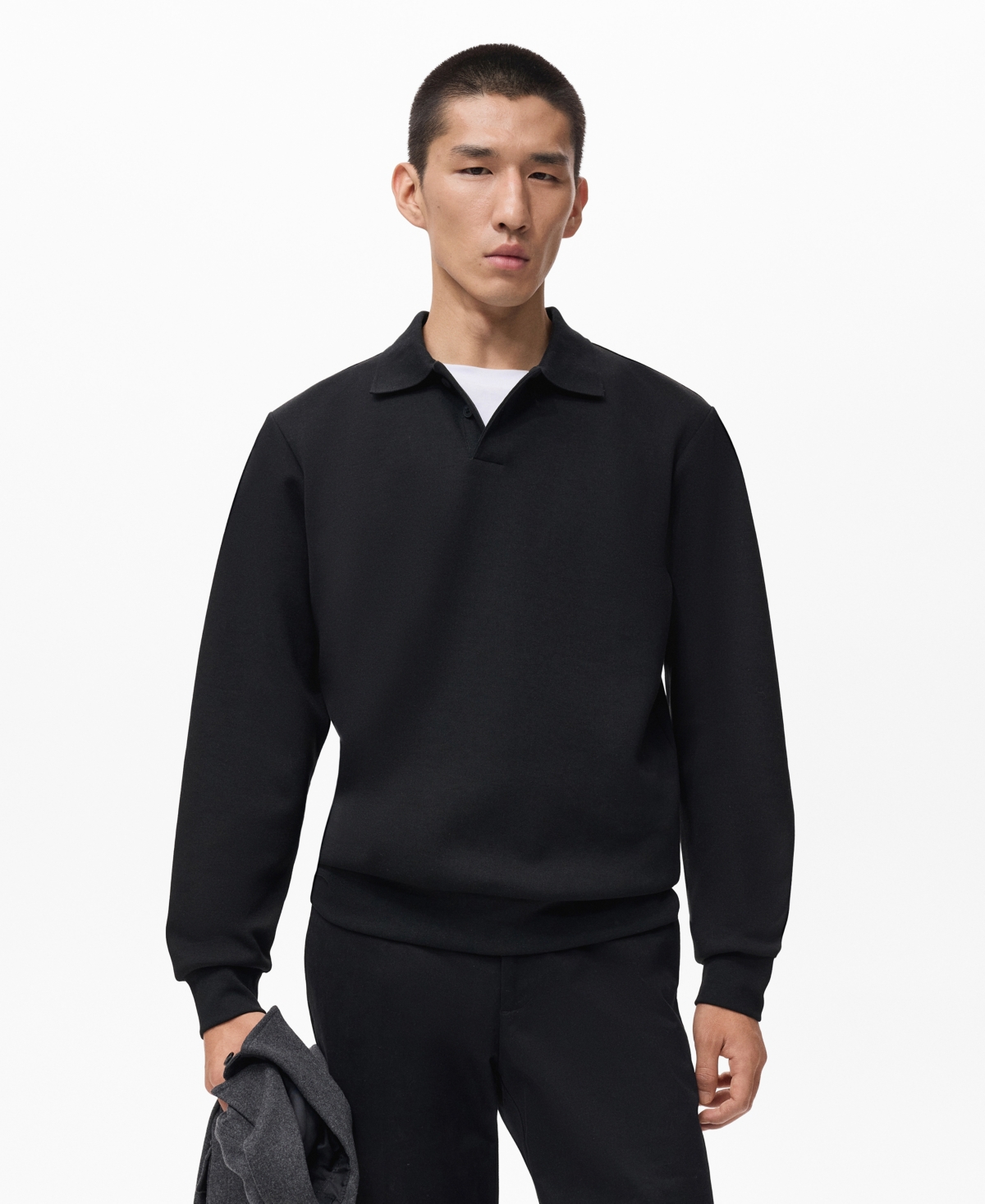 Mango Men's Regular-Fit Polo Sweatshirt