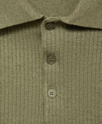 Men's Ribbed Knit Polo Shirt