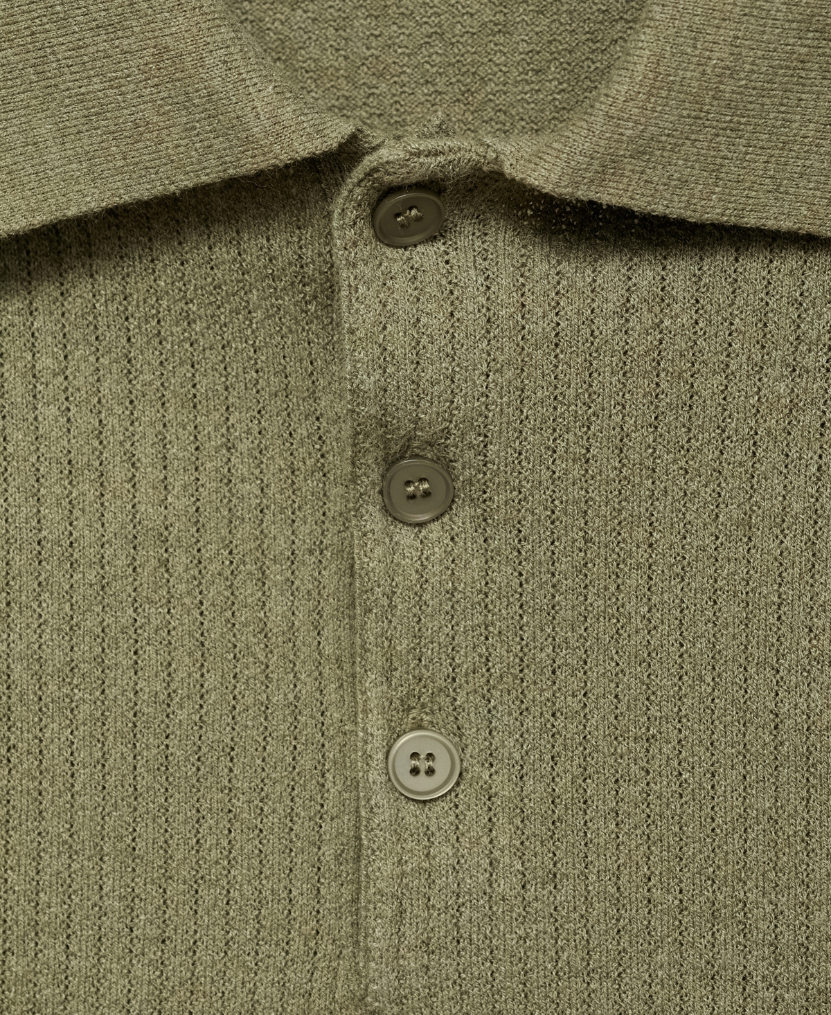 Mango Men's Ribbed Knit Polo Shirt