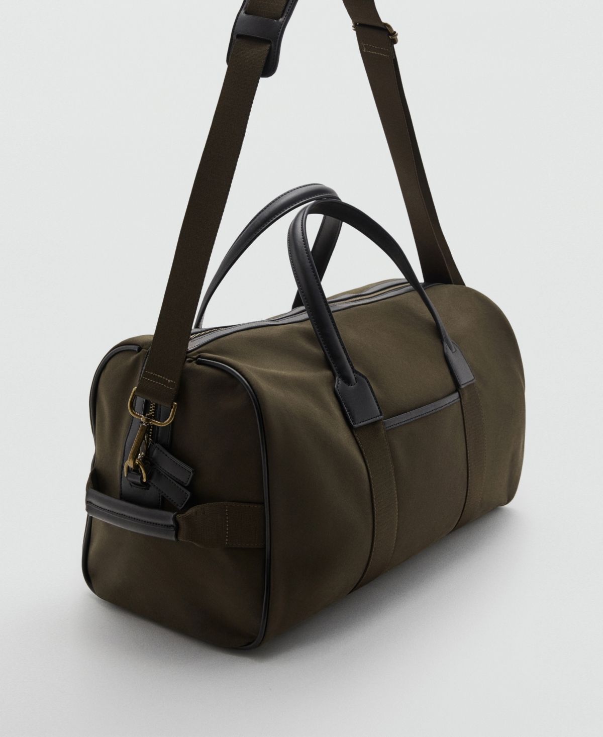 Mango Men's Combined Leather and Cotton Bowling Bag