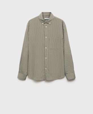 Men's Regular Fit Striped Print Shirt
