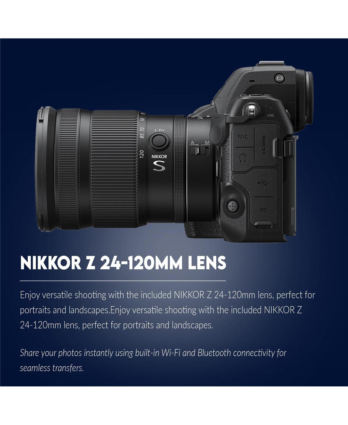 Nikon Z8 Mirrorless Camera with Nikkor Z 24-120mm f/4 S Lens, Bundle with Flashpoint Xplor 100 Pro Ttl R2 Battery-Powered Monolight (Godox AD100 Pro)