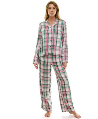 Women's 2-Piece Plaid Top and Pants Set