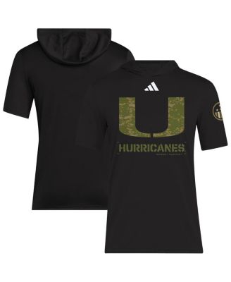 adidas - Men's Black Miami Hurricanes 2025 Military Appreciation AEROREADY T-Shirt