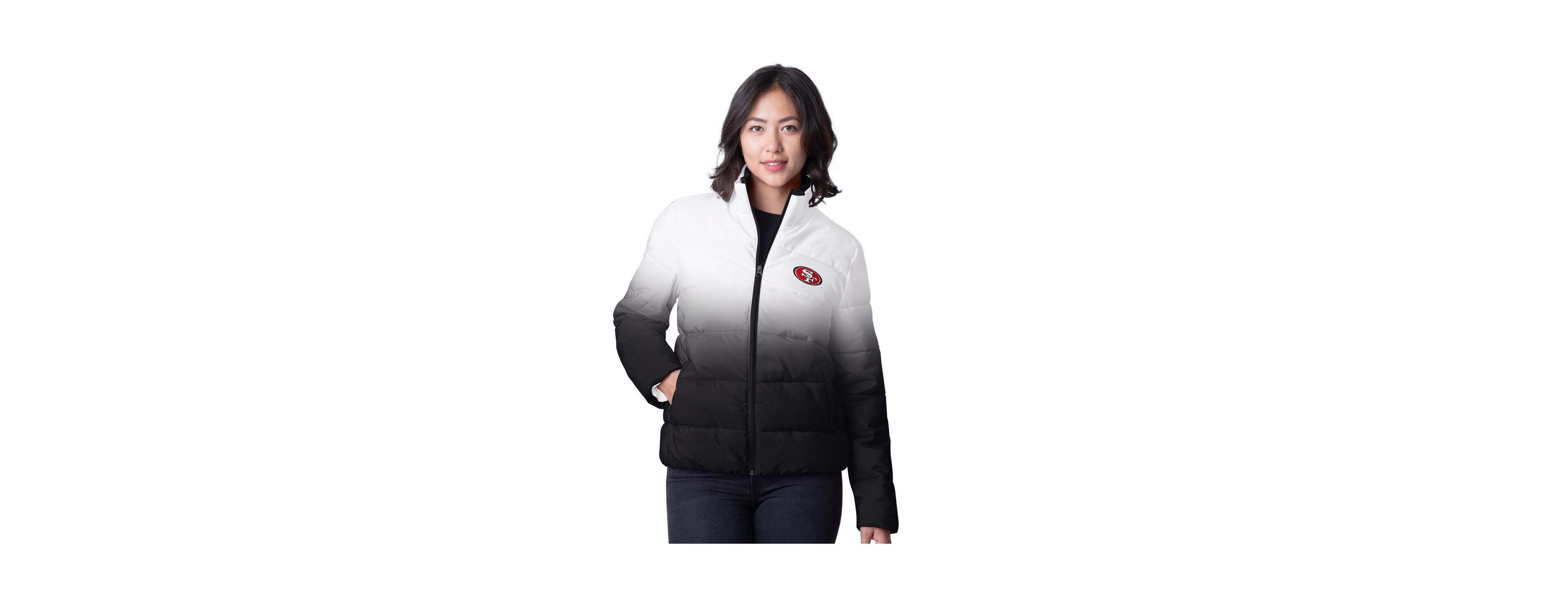 G-iii 4Her by Carl Banks Women's Black San Francisco 49ers Overtime Ombre Full-Zip Puffer Jacket