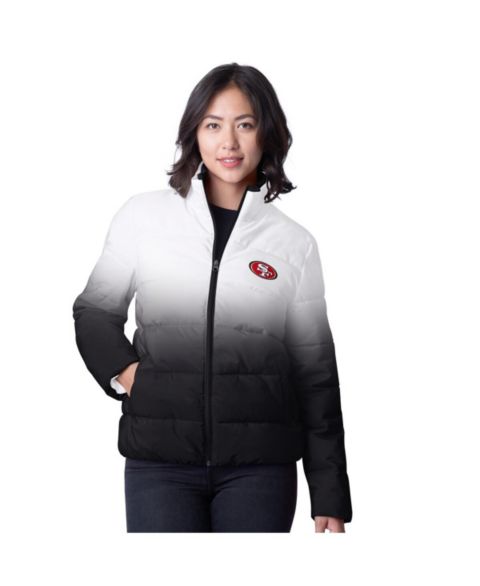 Женские куртки G-III 4Her by Carl Banks Women's Black San Francisco 49ers Overtime Ombre Full-Zip Puffer Jacket