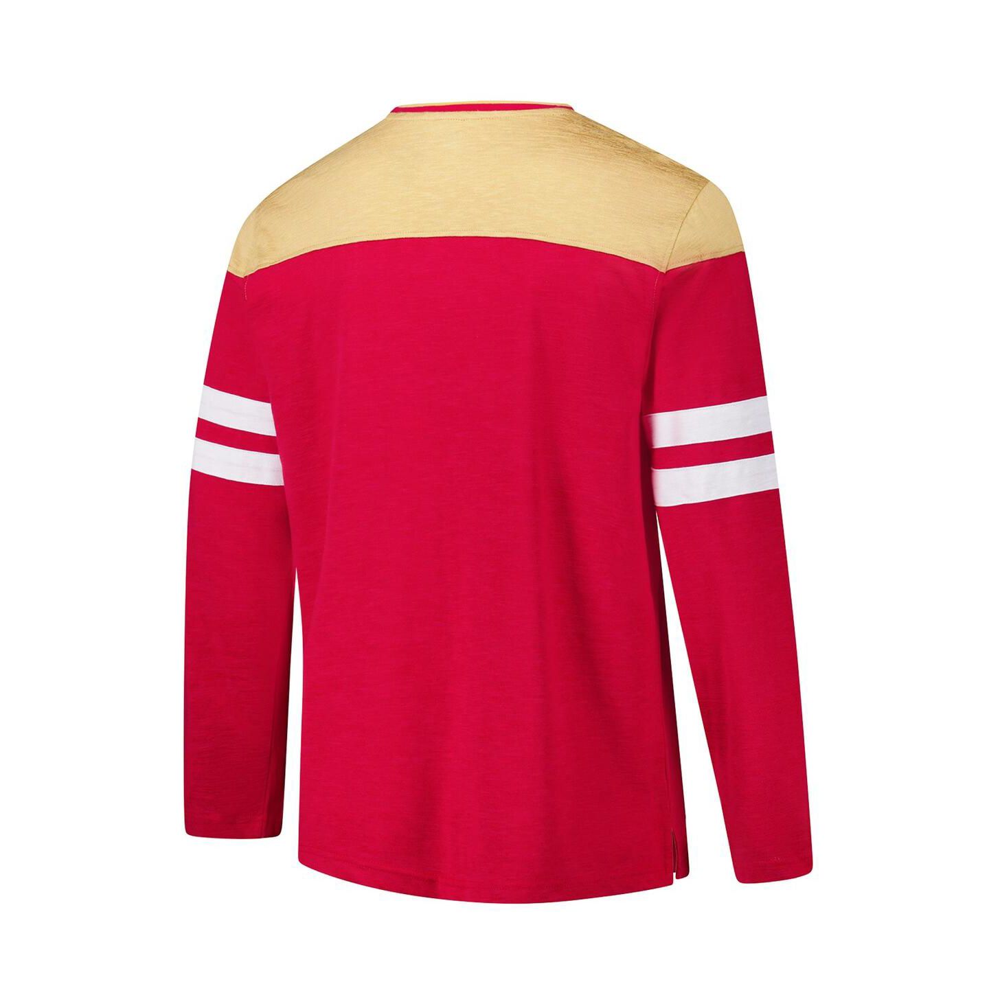 Мужская футболка G-III Sports by Carl Banks Scarlet/Gold San Francisco 49ers Adaptive Hail Mary Long Sleeve — фото 3