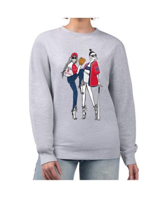 G-III 4Her by Carl Banks - Women's Heather Gray Boston Red Sox Baseball Girls Fleece Pullover Sweatshirt