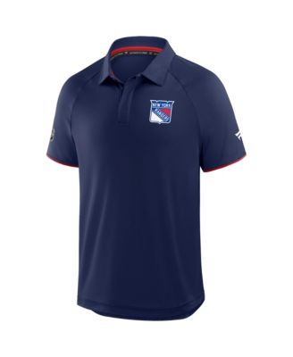 Men's Navy New York Rangers Authentic Pro Rink Raglan Polo Shirt