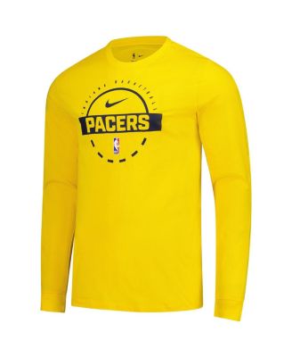 Men's Gold Indiana Pacers Authentic Long Sleeve Practice T-Shirt