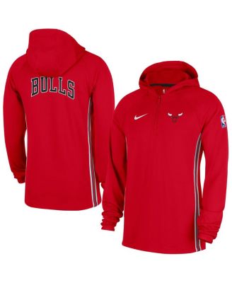 Nike - Men's Red Chicago Bulls Authentic On Court Zone Quarter-Zip Dri-FIT Hoodie Jacket