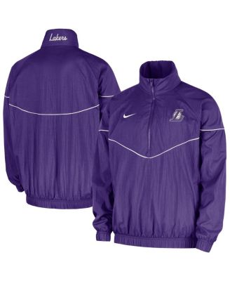 Nike - Men's Purple Los Angeles Lakers Courtside Windrunner Woven Half-Zip Jacket