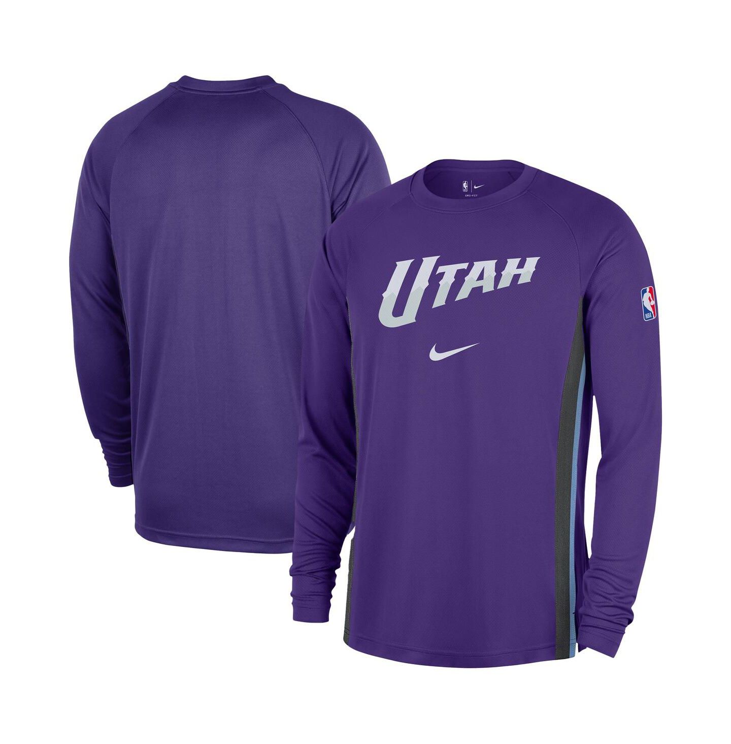 Мужская футболка Nike Purple Utah Jazz 2025/26 Authentic Pre-Game Legend Dri-FIT Long Sleeve Shooting — фото 1