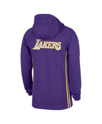 Men's Purple Los Angeles Lakers Authentic On Court Zone Quarter-Zip Dri-FIT Hoodie Jacket