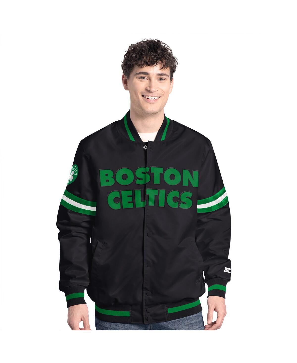 Starter Men's Black Boston Celtics Scout Varsity Full-Snap Jacket